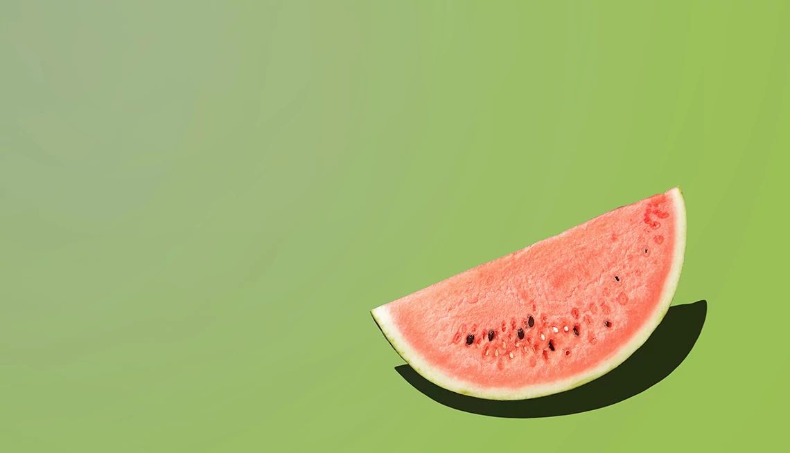 Fresh Watermelon on the green background