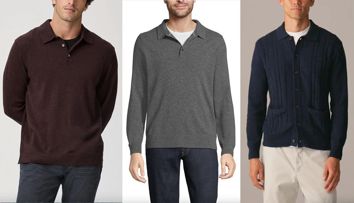 a model wearing a sweater