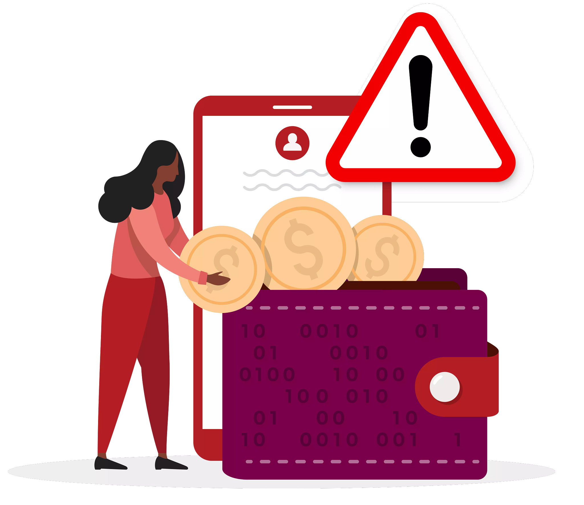 Digital Wallet flat concept vector illustration