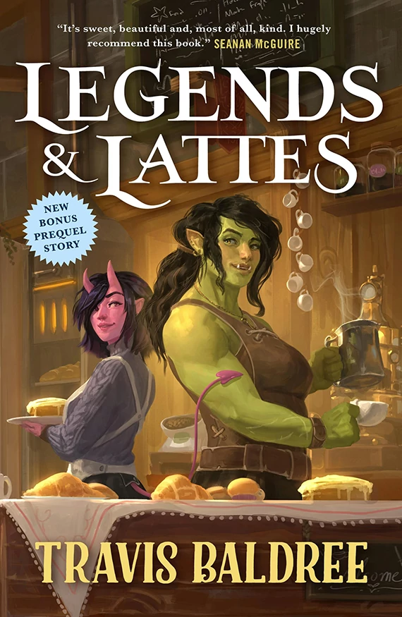 Legends & Lattes is a type of cozy fantasy Legends & Lattes book cover