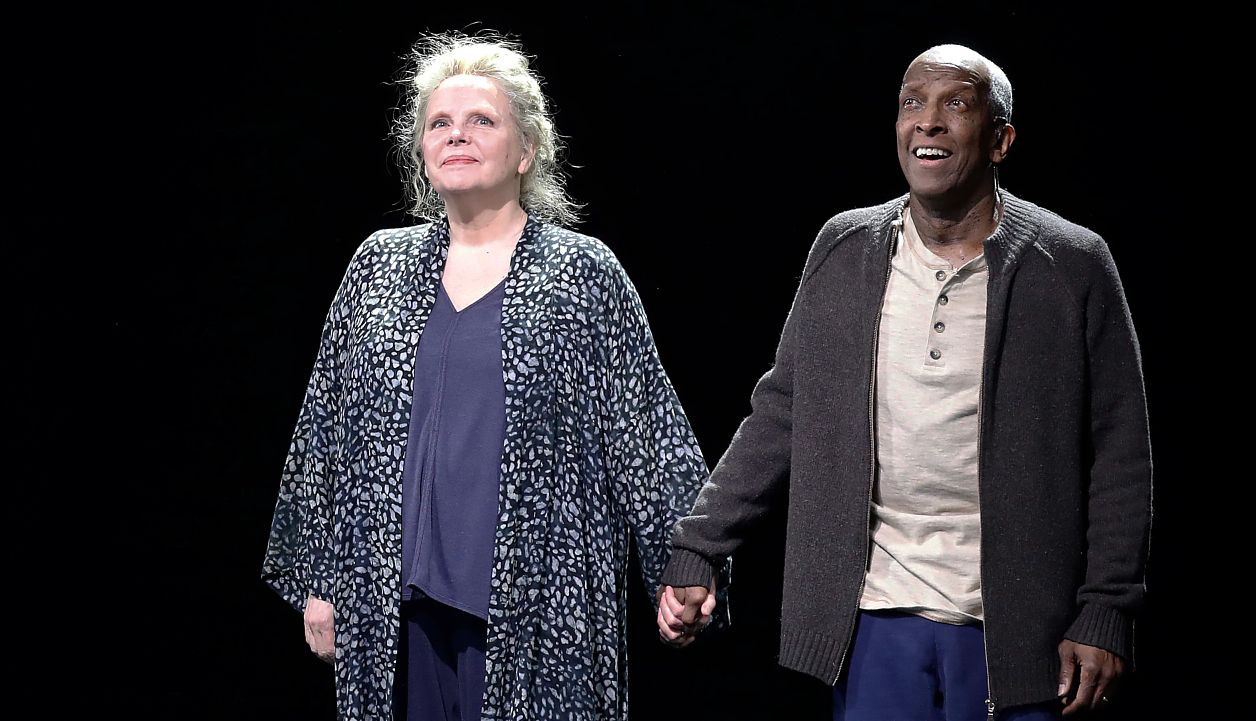 Maryann Plunkett and Dorian Harewood in The Notebook Maryann Plunkett and Dorian Harewood during the Broadway curtain call of The Notebook