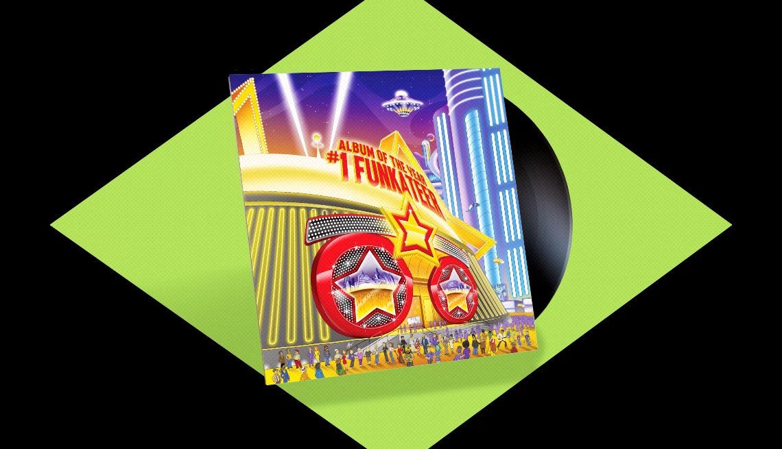 the cover of the Bootsy Collins album 'Album of the Year: #1 Funkateer'