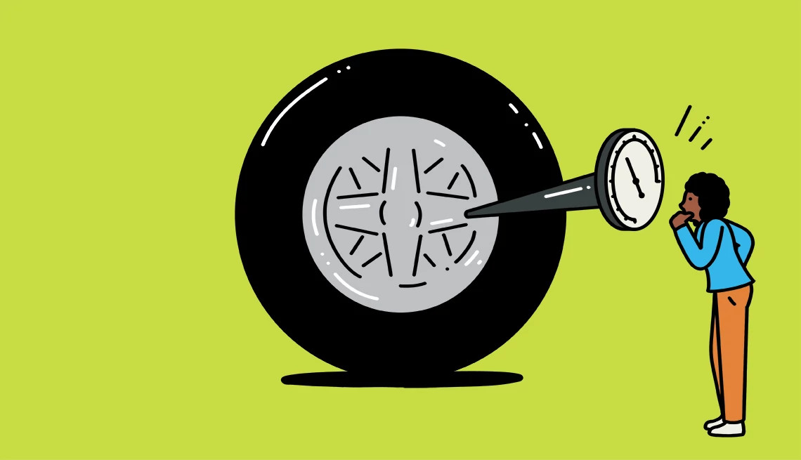 checking tire pressure