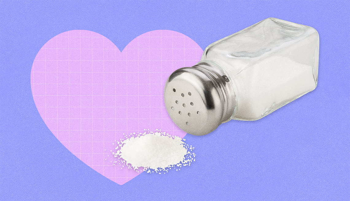 Salt Poured on a Purple Heart illustration of a salt shaker on its side next to a purple heart