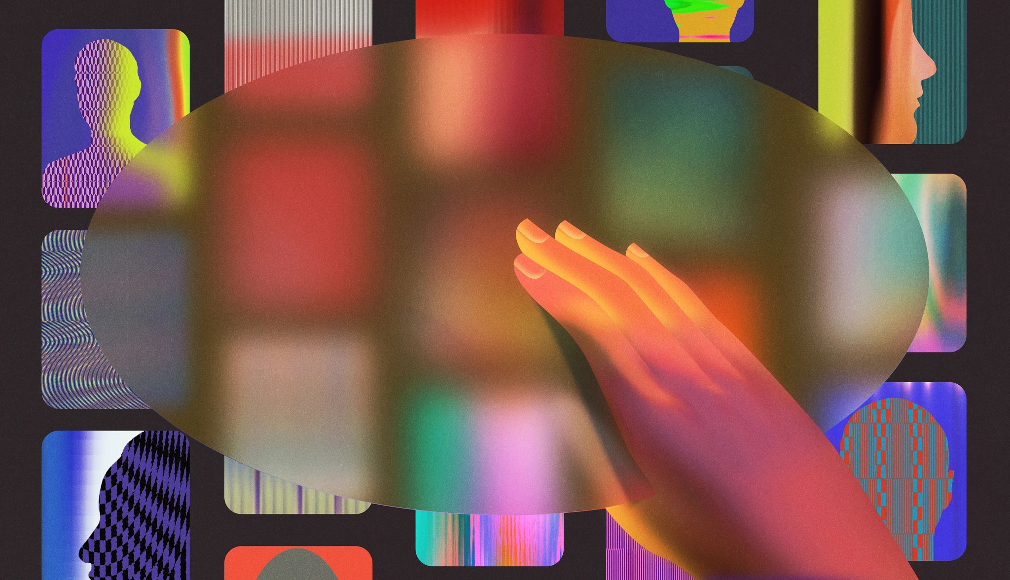 Keep Facebook From Posting Memories You Want to Forget a hand with a blur over several images