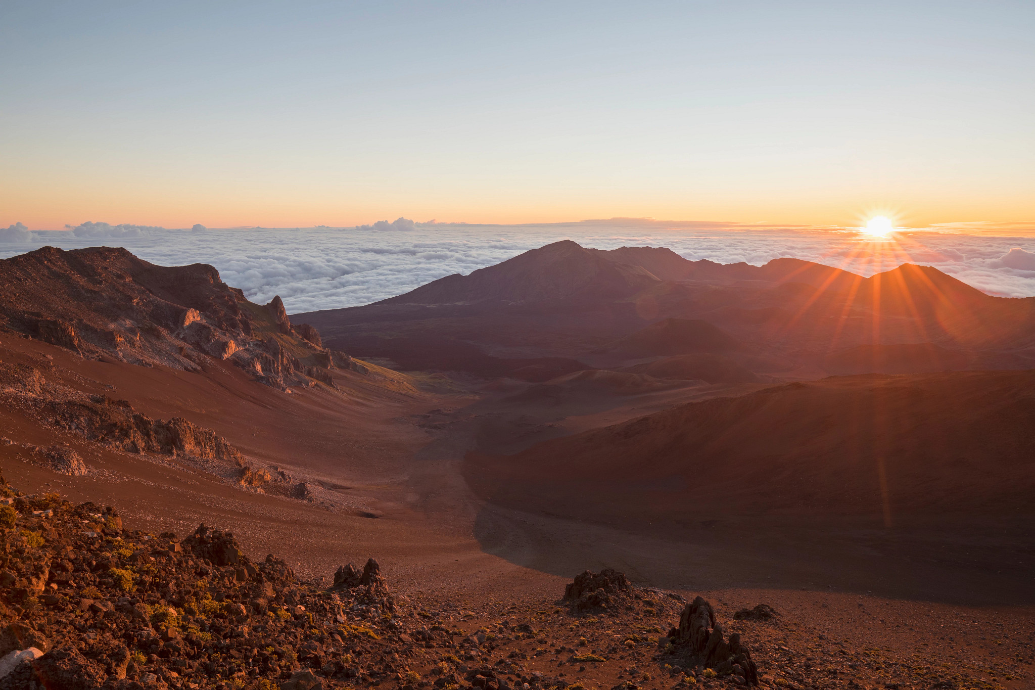 mountaintops and clouds at Haleakalā National Park