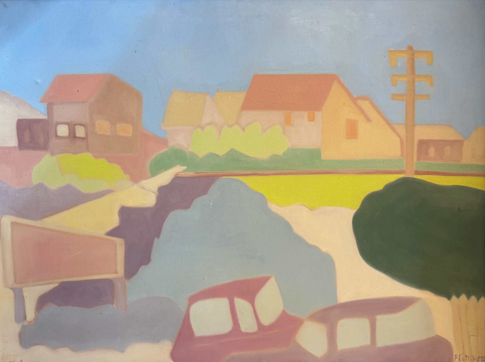 A painting by Ben Feldshuh from 2017 titled "The Beach"