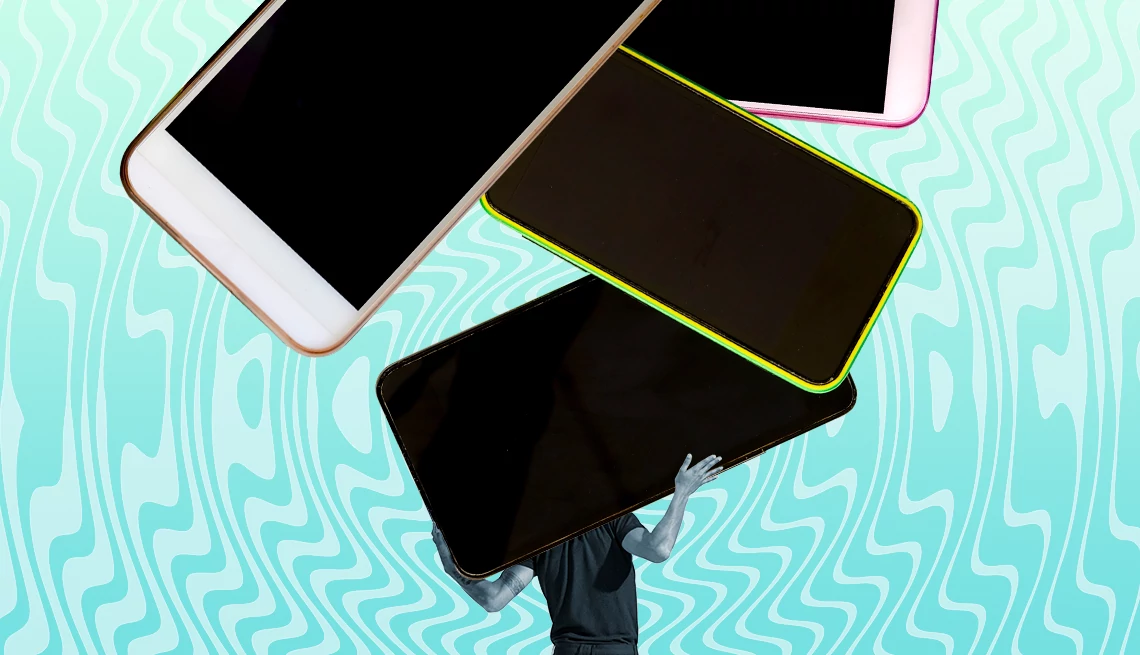 Can a Company Force Me to Give Up My Old Phone Number? a person carrying several phones on their back