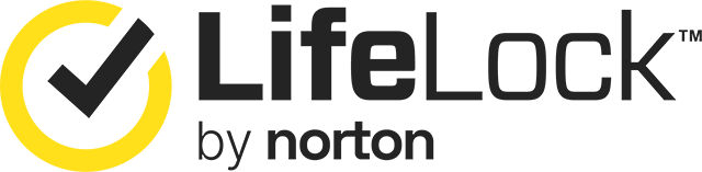 LifeLock™ by Norton Lifelock by norton in black letters with yellow circle and black checkmark in it