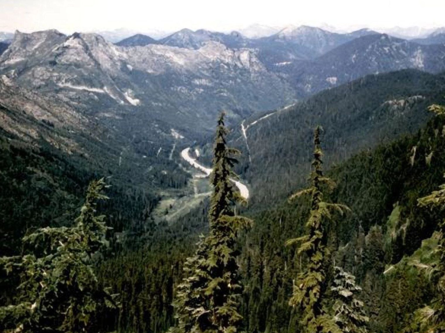 aerial view of Stevens Pass Greenway in Washington