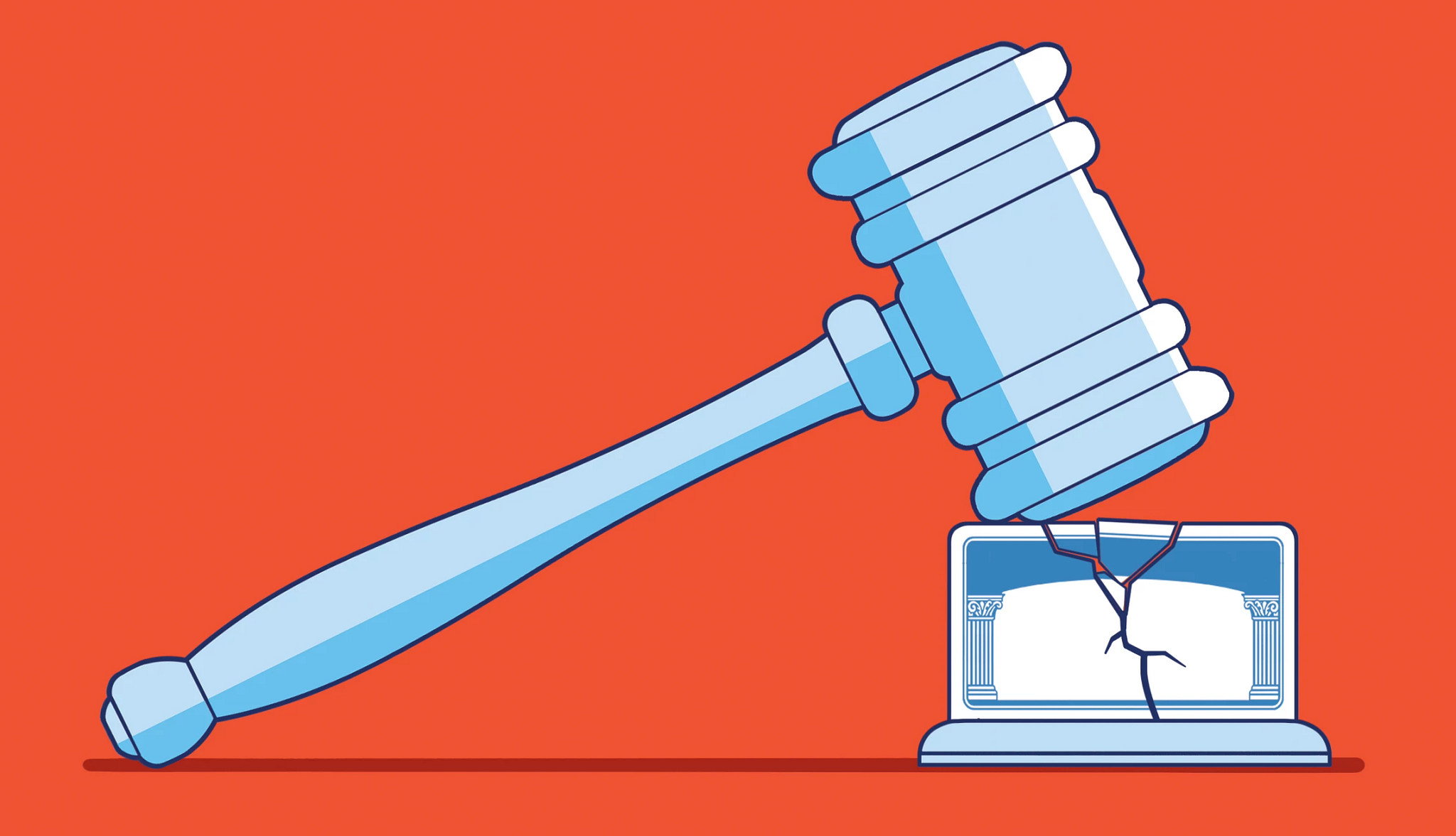 Un mallete golpea una tarjeta del Seguro Social agrietada.