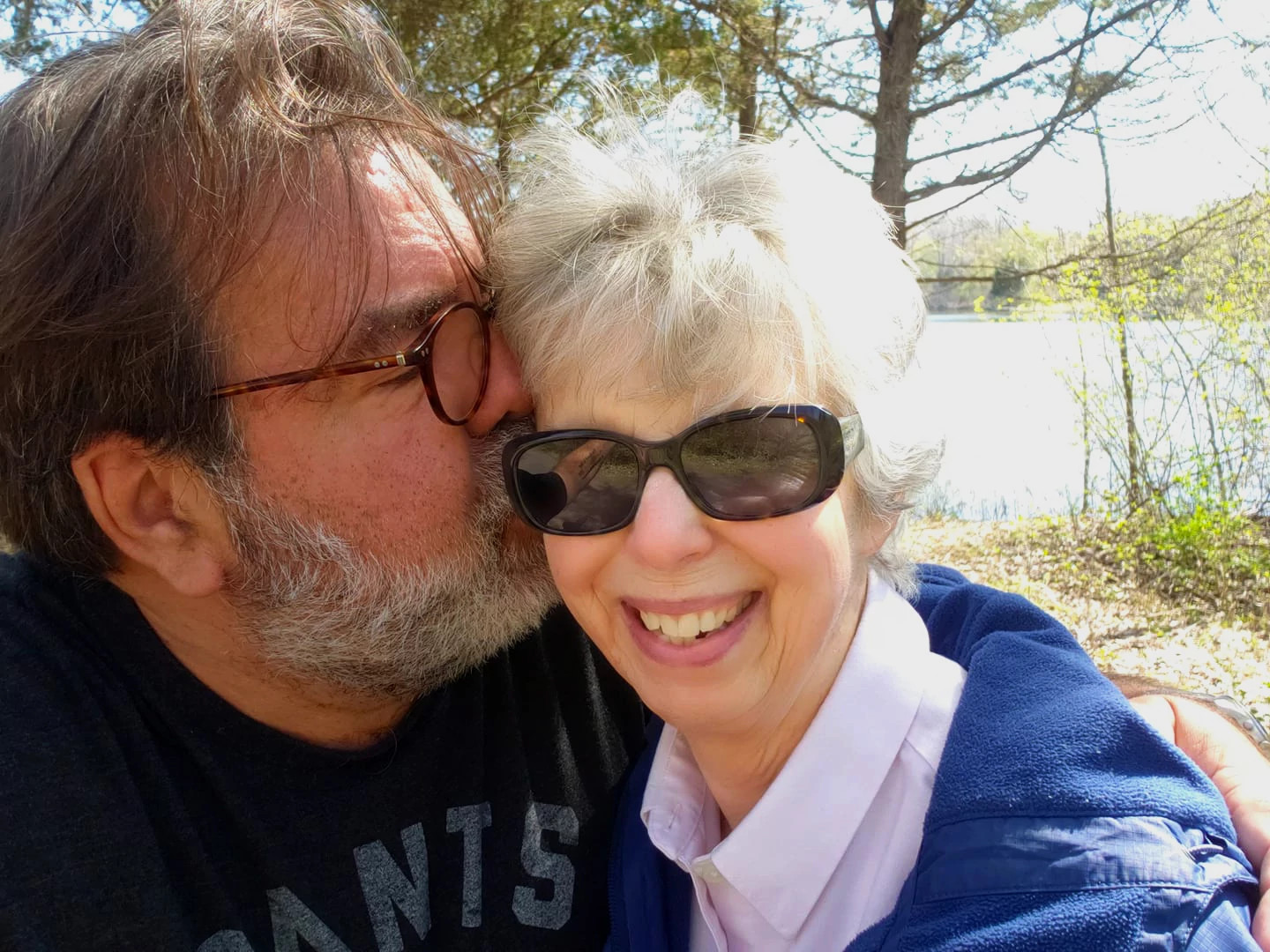A photo shows Eric Spitznagel kissing his mother as an adult