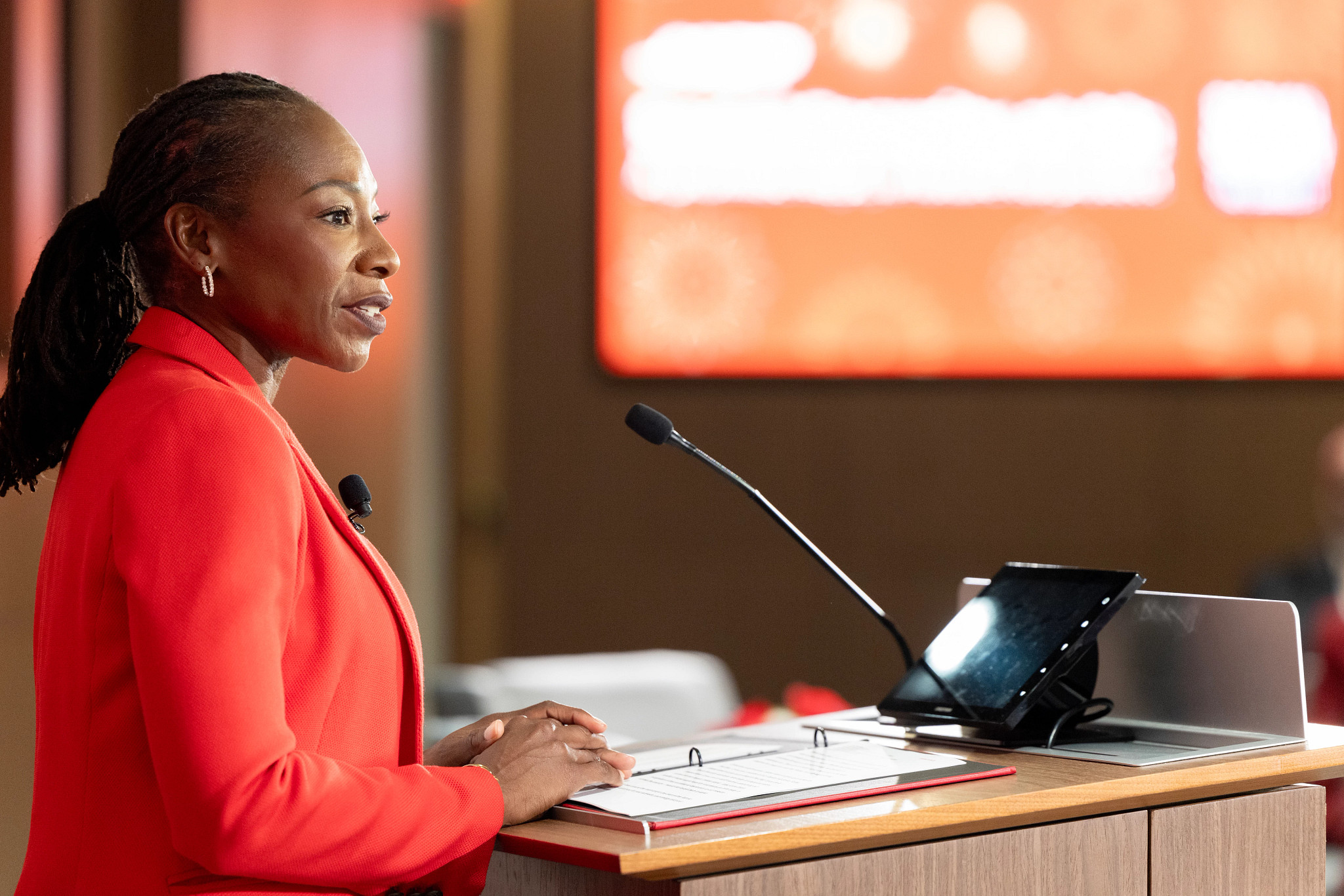 myechia minter-jordan addresses the a a r p social security town hall