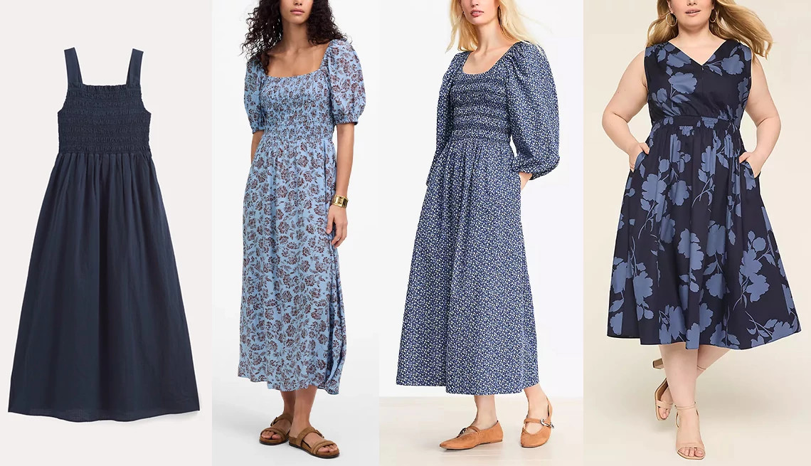 people modeling smocked dresses