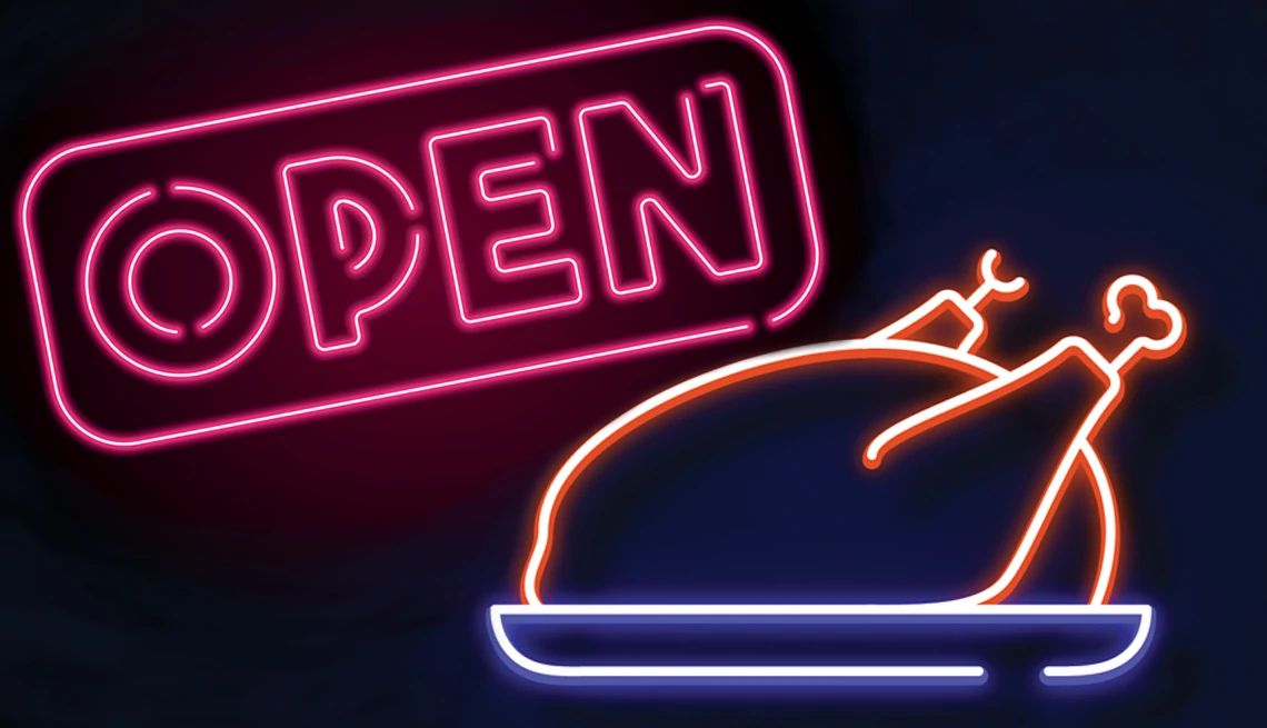 Stores Open on Thanksgiving an open sign with a turkey next to it