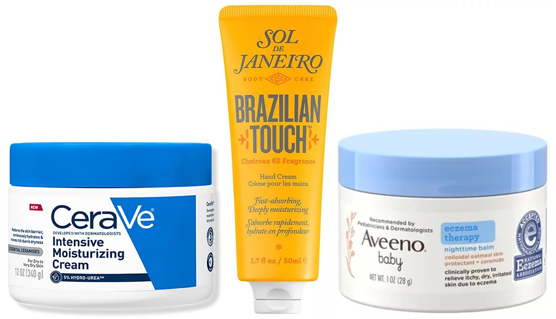 a collage with skin moisturizer products