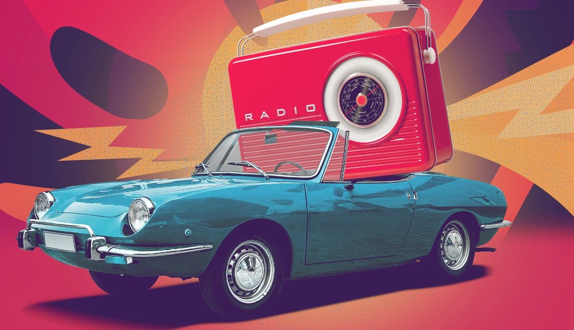 Stream radio in car a radio sitting in a car
