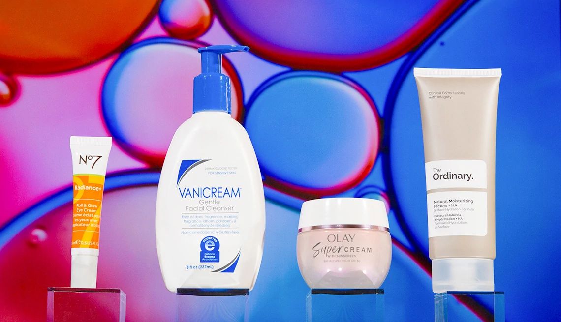 Best Drugstore Beauty Buys a collage with drugstore skin care products