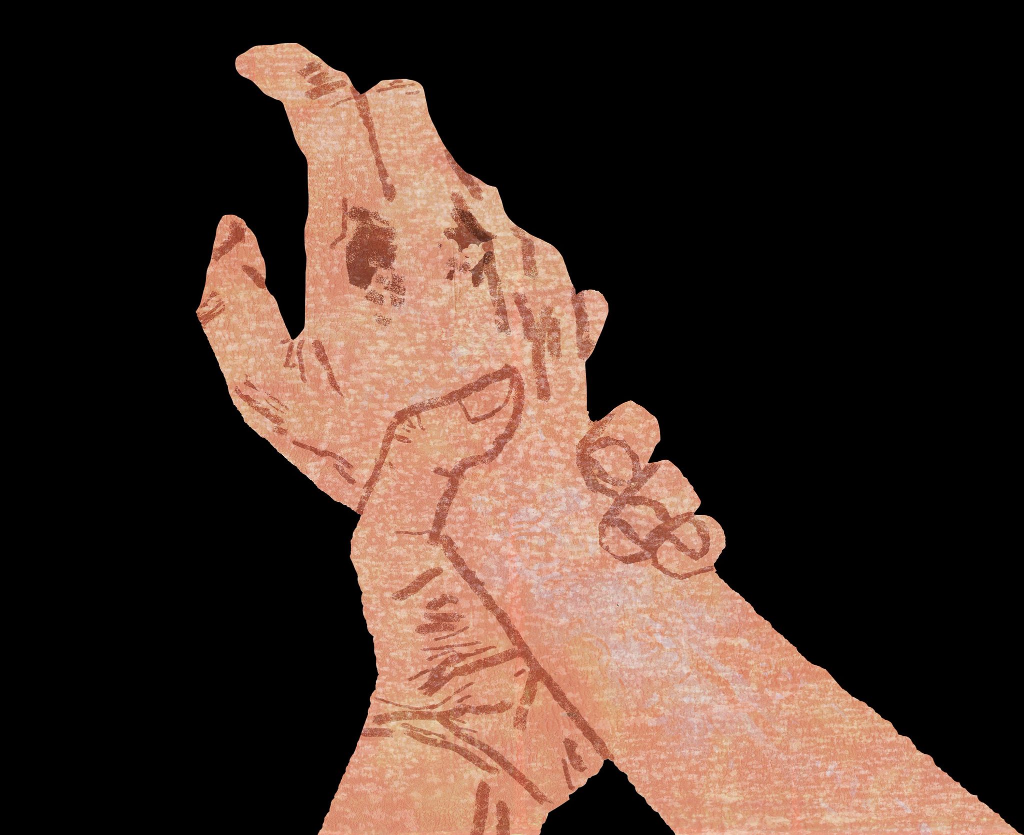 A Father-Son Trip of a Lifetime hand holding an arm