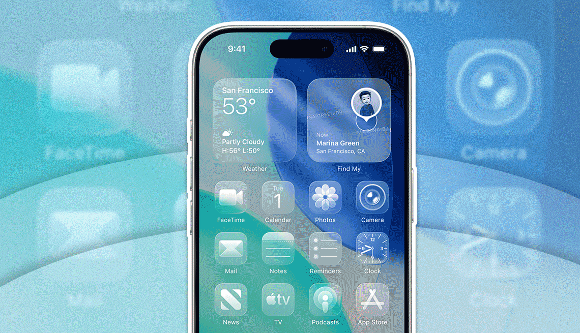 Tech Guru Liquid Glass a gif of an iphone with settings being adjusted on an iphone