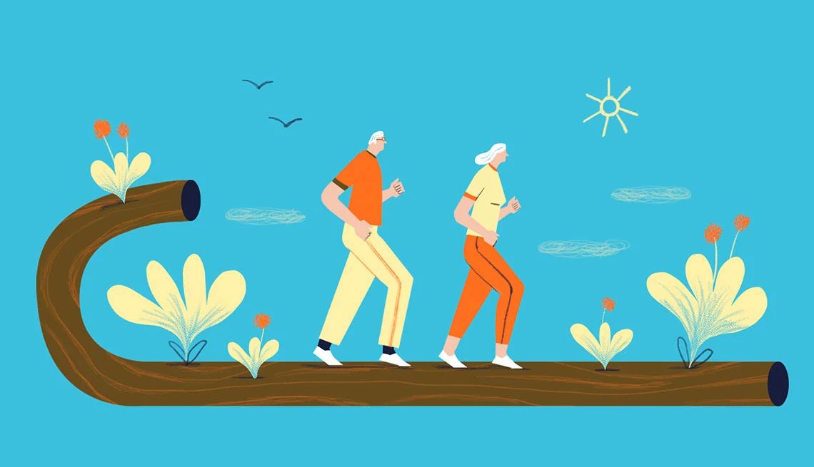 Not everything wrong needs a doctor two figures walk along a wooden cane with plants sprouting out of it