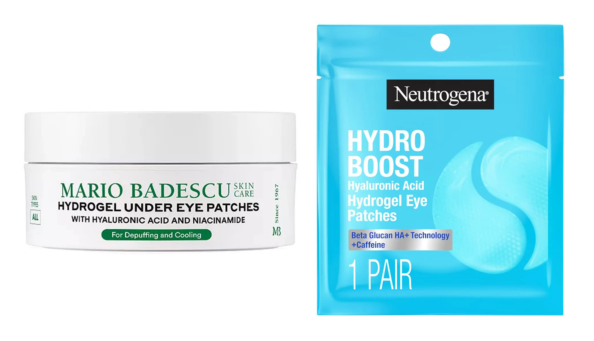 Different types and brands of under eye products.