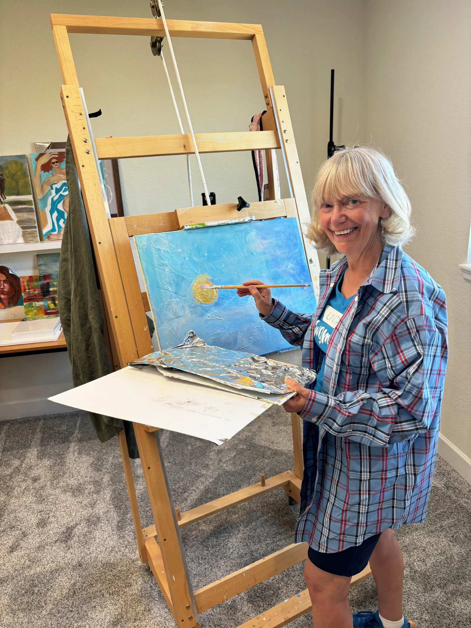 a person painting