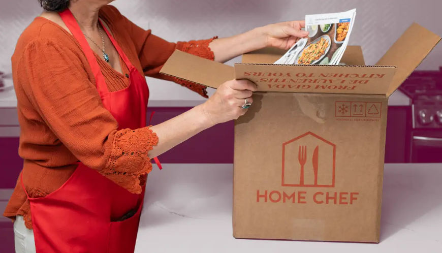 Home Chef meal kit components on display