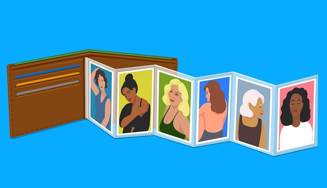 serial cheater advice an illustration of a wallet with several women's photos
