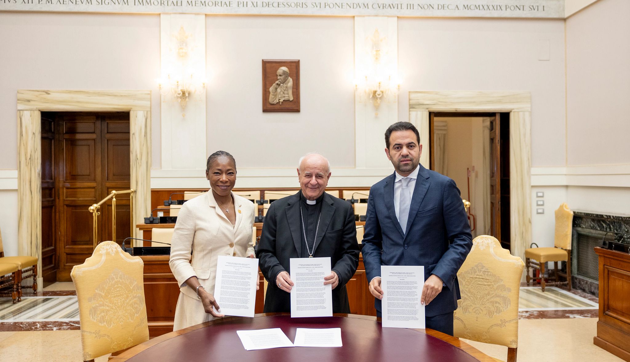 AARP and Partners Push for Aging with Dignity AARP CEO Dr. Myechia Minter-Jordan, Archbishop Vincenzo Paglia and Judge Mohamed Abdelsalam