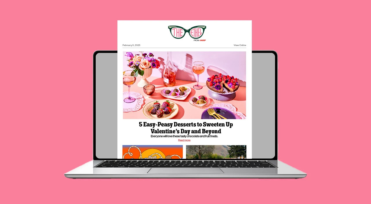 The Ethel From AARP Newsletter showing on a laptop screen.