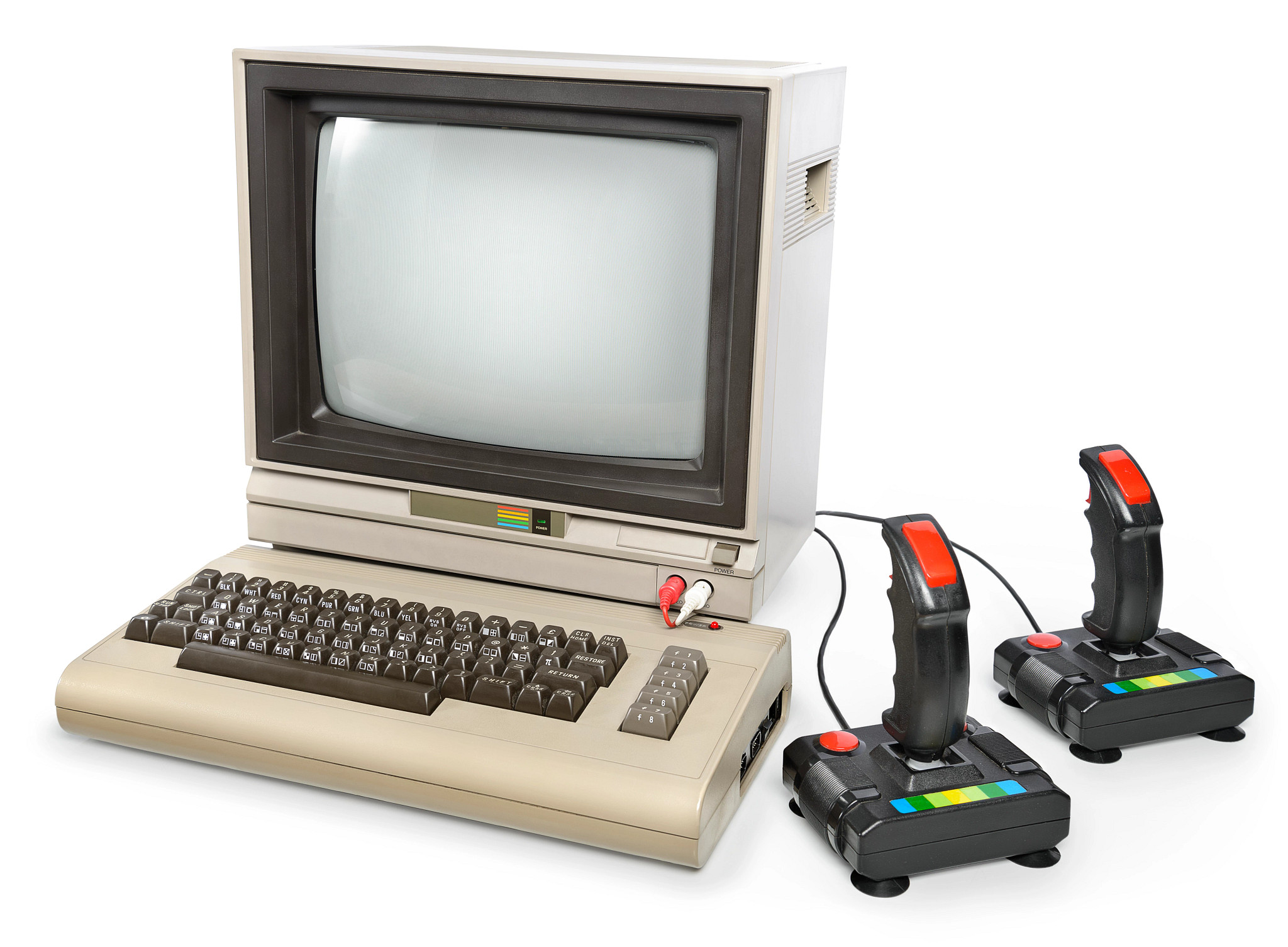 vintage computer with two controllers