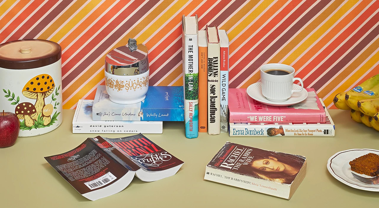 Books Mom loved in a kitchen scene