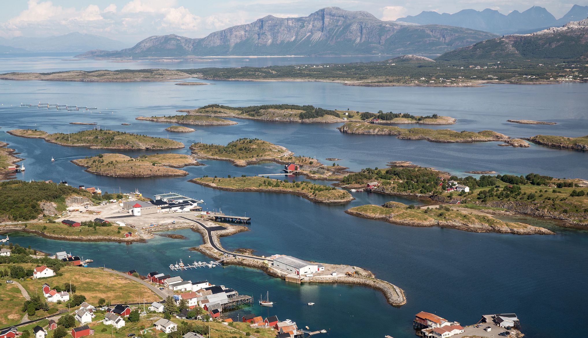 aerial view of the fjords in Bodø, Norway 