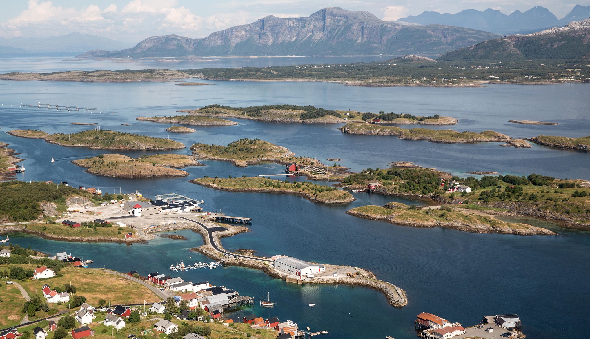 Bodø Norway aerial view of the fjords in Bodø, Norway