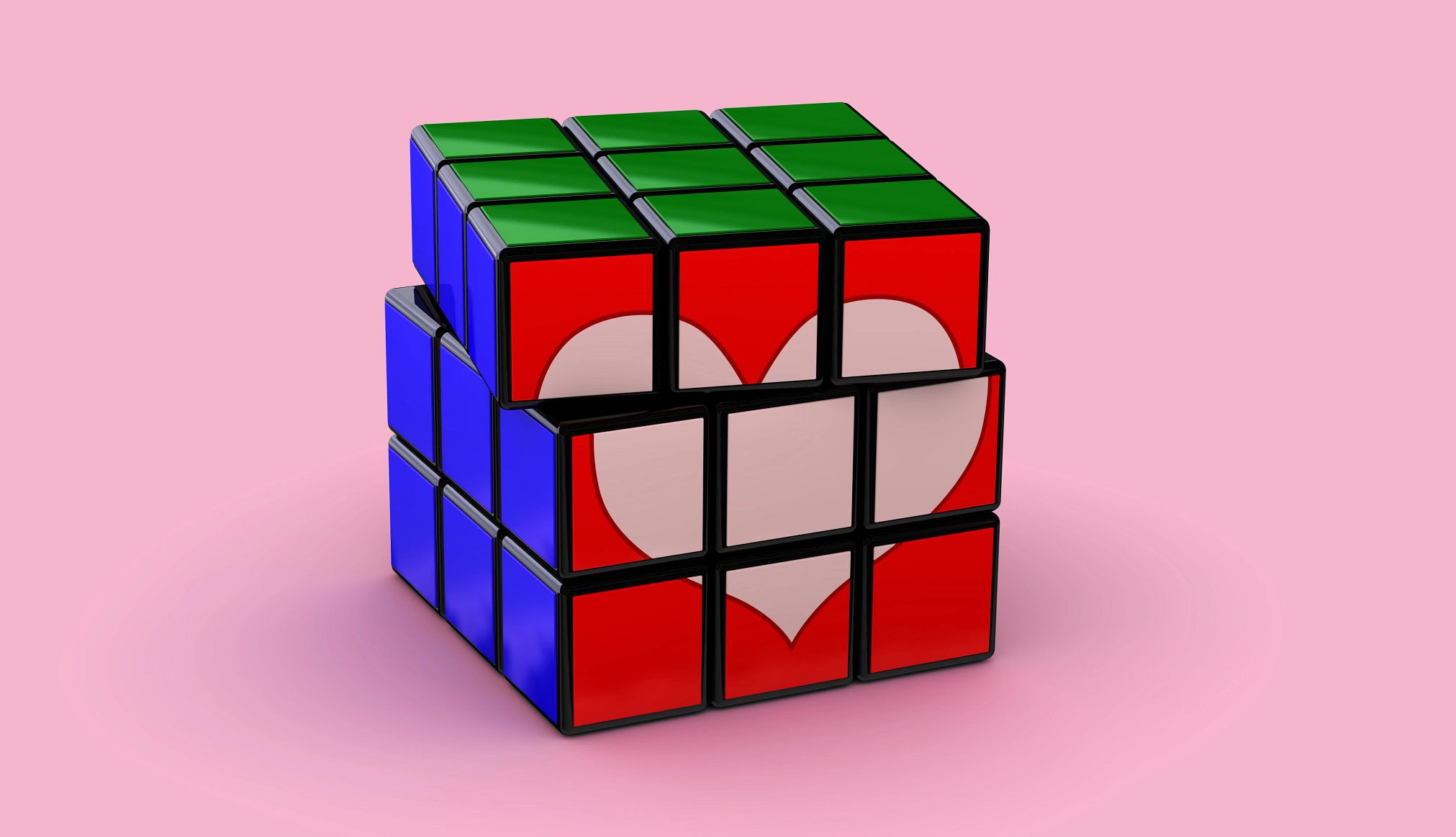 Encuesta sobre sexo: mayores buscan amor y pasión Imagen de un cubo Rubik junto a un corazón