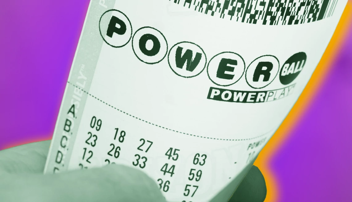 Powerball Jackpot close up of a powerball ticket