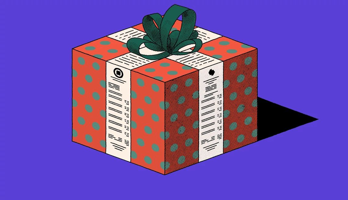 10 Holiday Giving Tips for Retirees on a Budget a red present with a green bow
