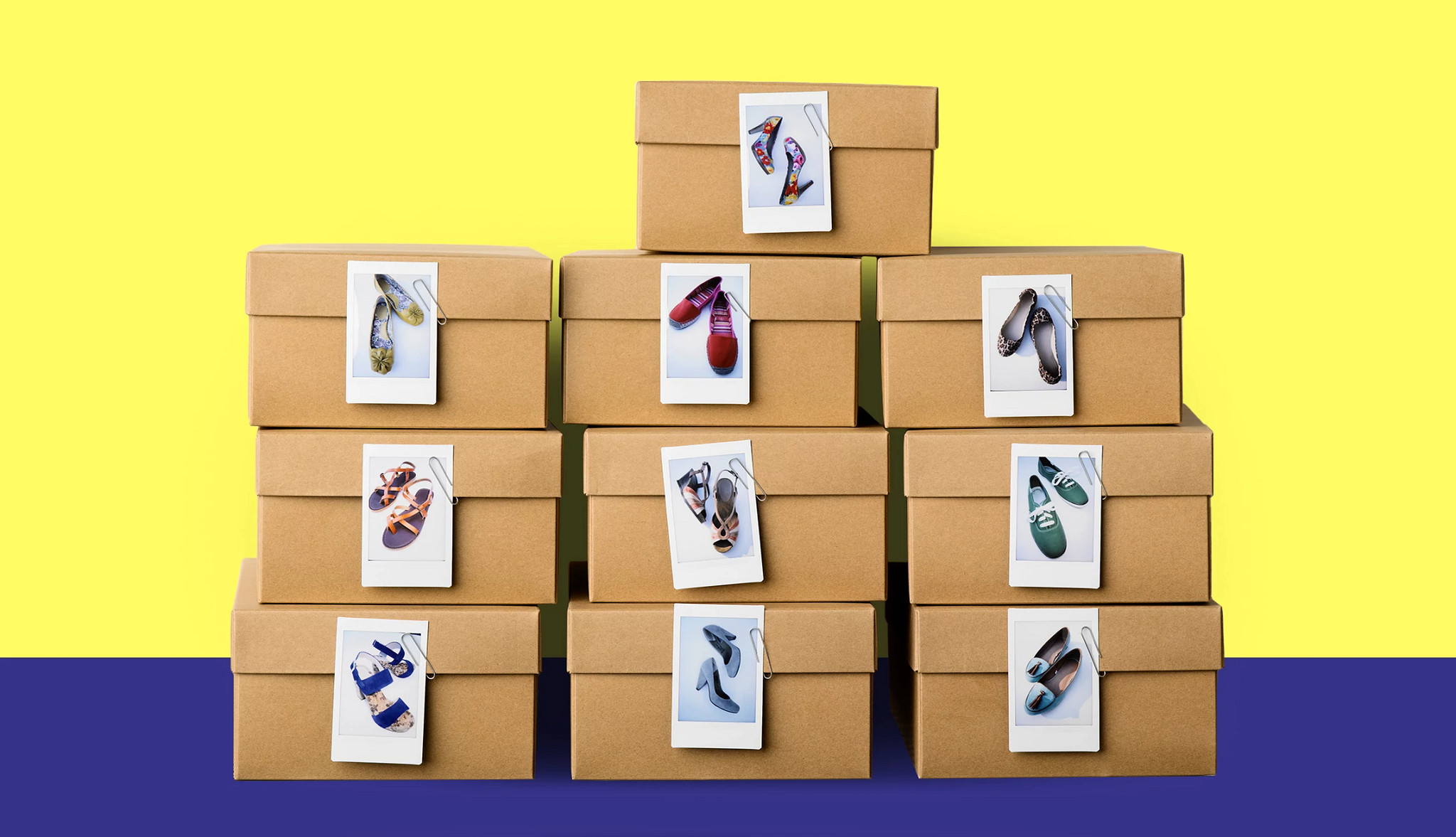 photo of multiple shoe boxes stacked