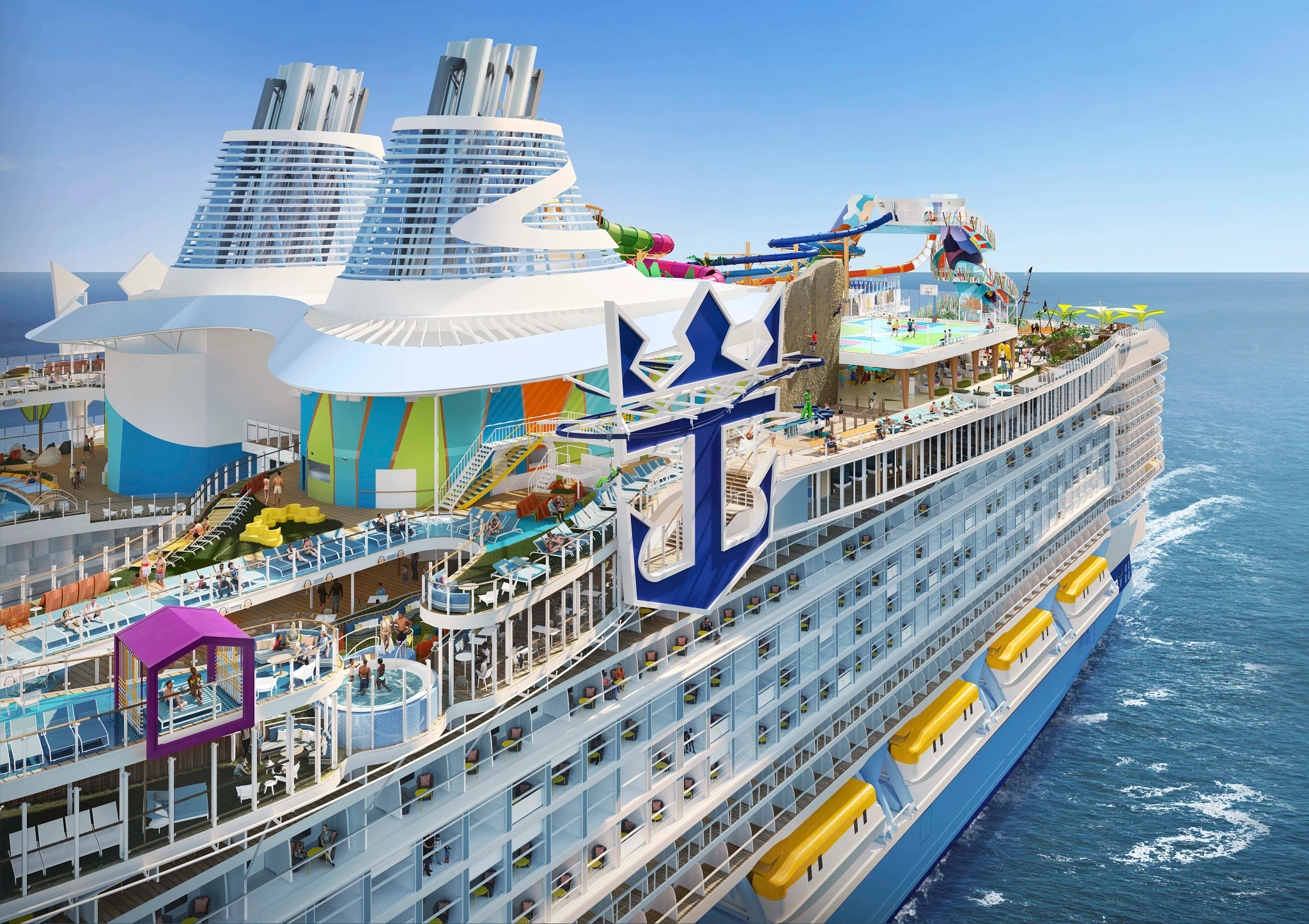 aerial view of Royal Caribbean’s Icon of the Seas 