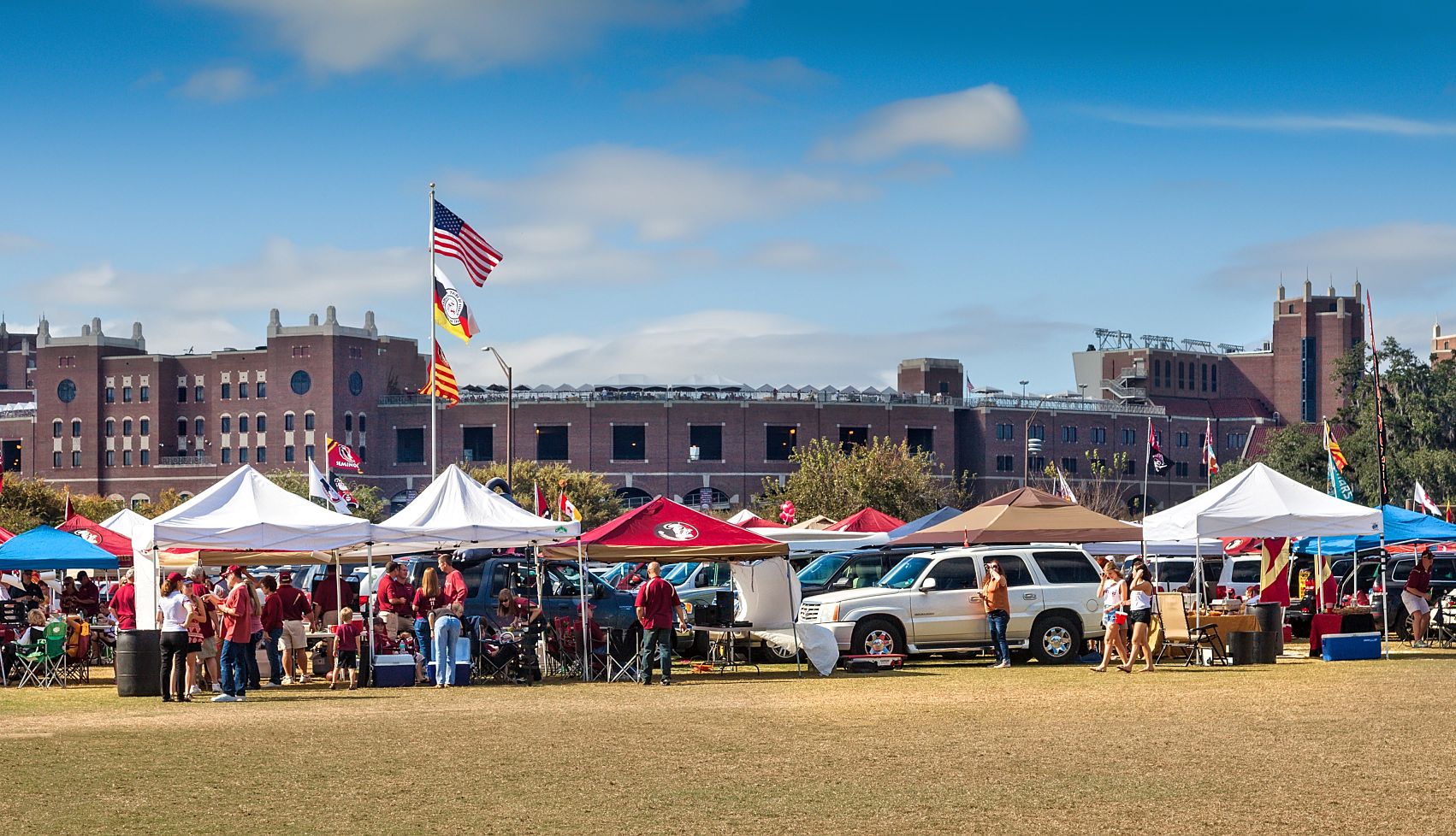 AARP Smart Guide to Tailgating A photo shows Florida State Seminoles fans tailgating