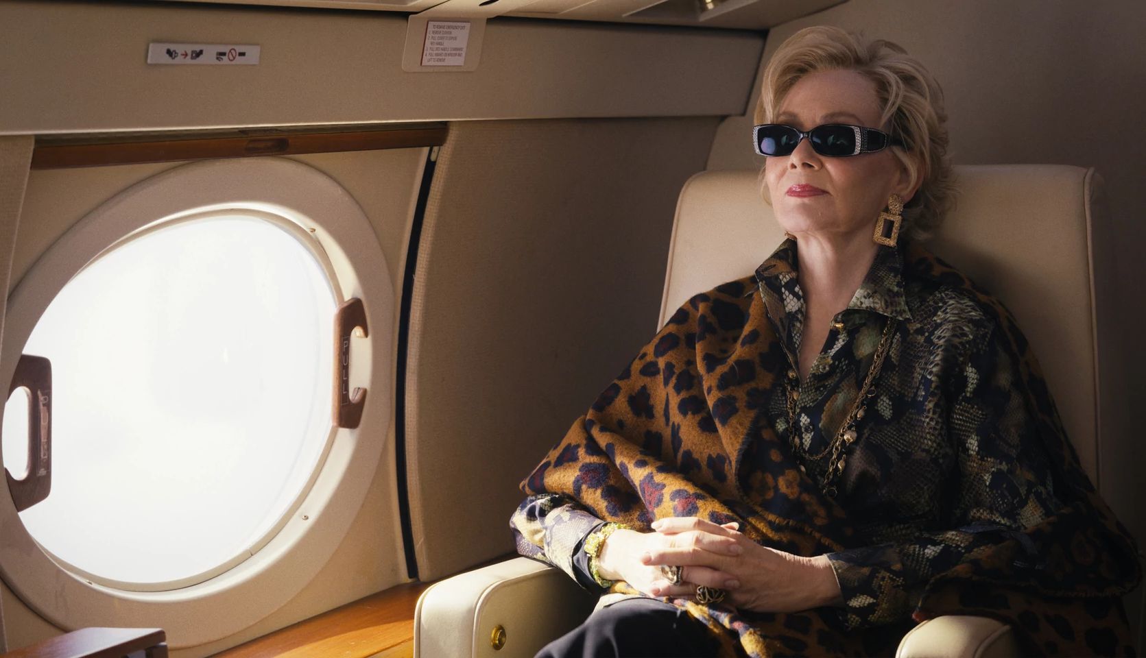 Jean Smart in 'Hacks' Jean Smart in a seat on a plane in a still from Hacks