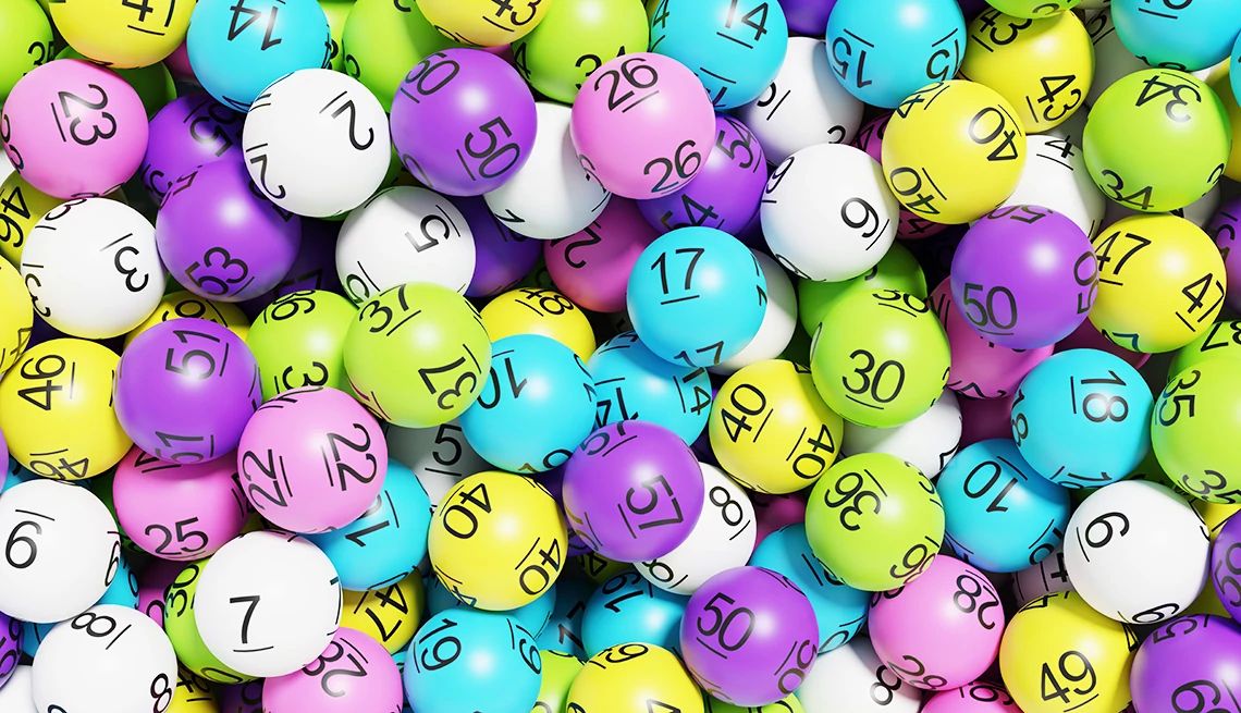 a pile of colorful lottery balls