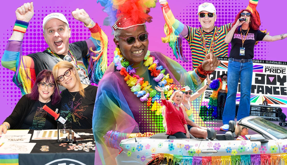 a collage of different events celebrating pride month
