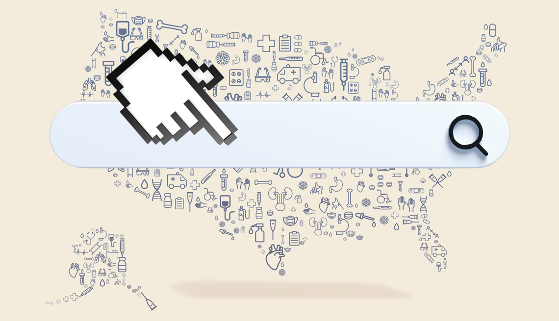 search bar over US map