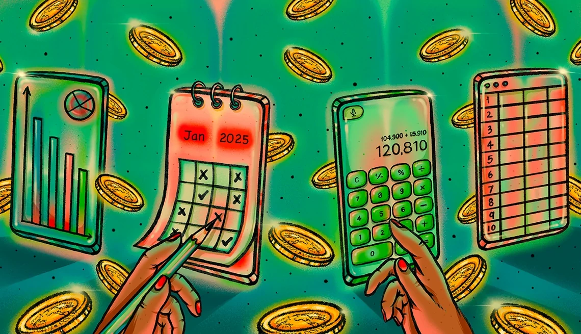 How the Budget Bill May Affect Your Taxes a calendar, calculator and coins on a green background