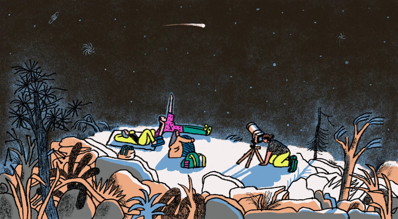 Star gazing illustration 