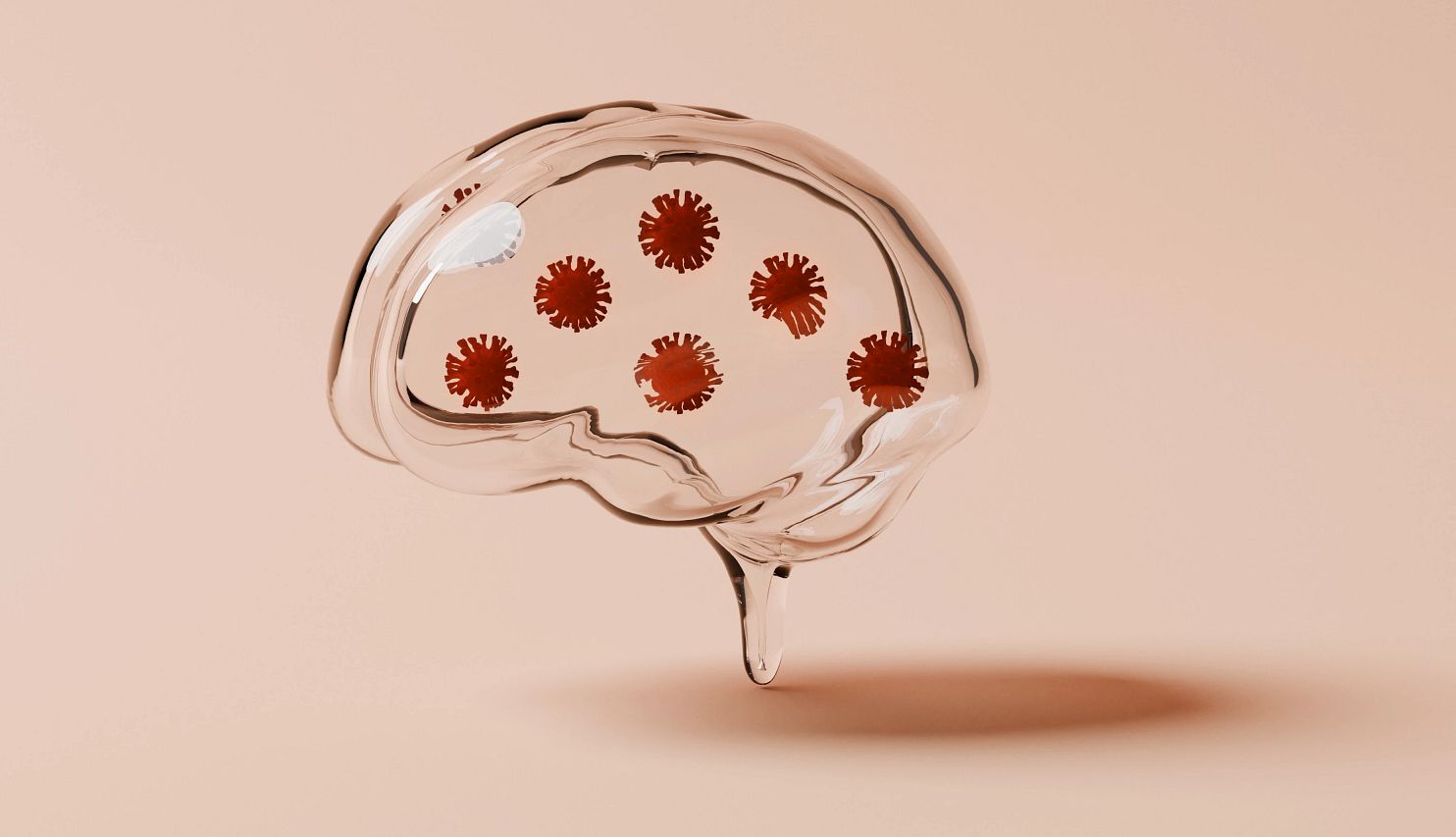 ¿Puede el virus del herpes causar Alzheimer? Ilustración de células cerebrales
