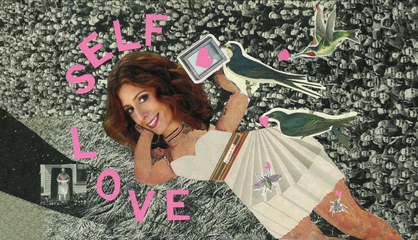 Manifesting Journey Comes Full Circle the author with birds around her and the words self love