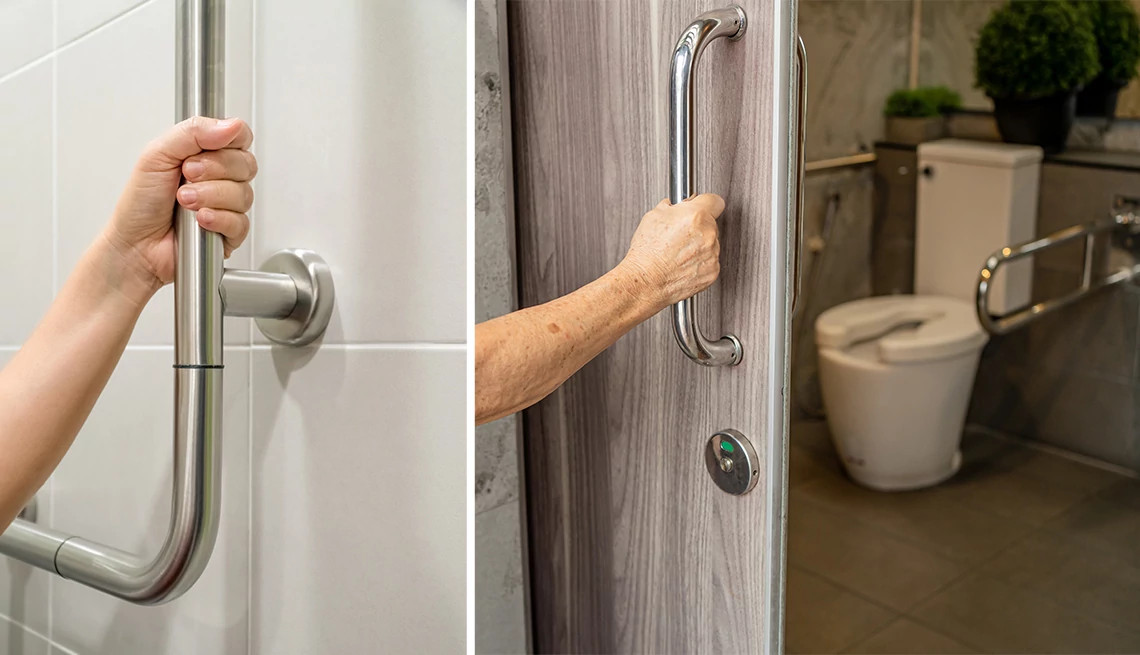 three different kinds of hand rails